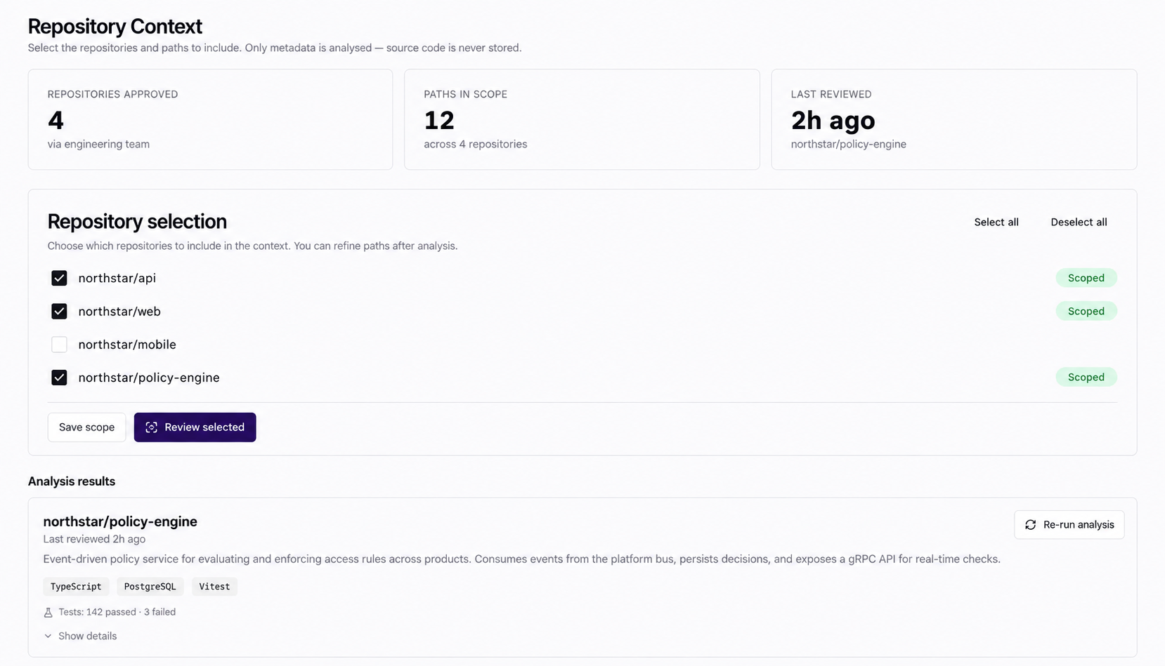 Illustrative MyDataNinja repository context interface